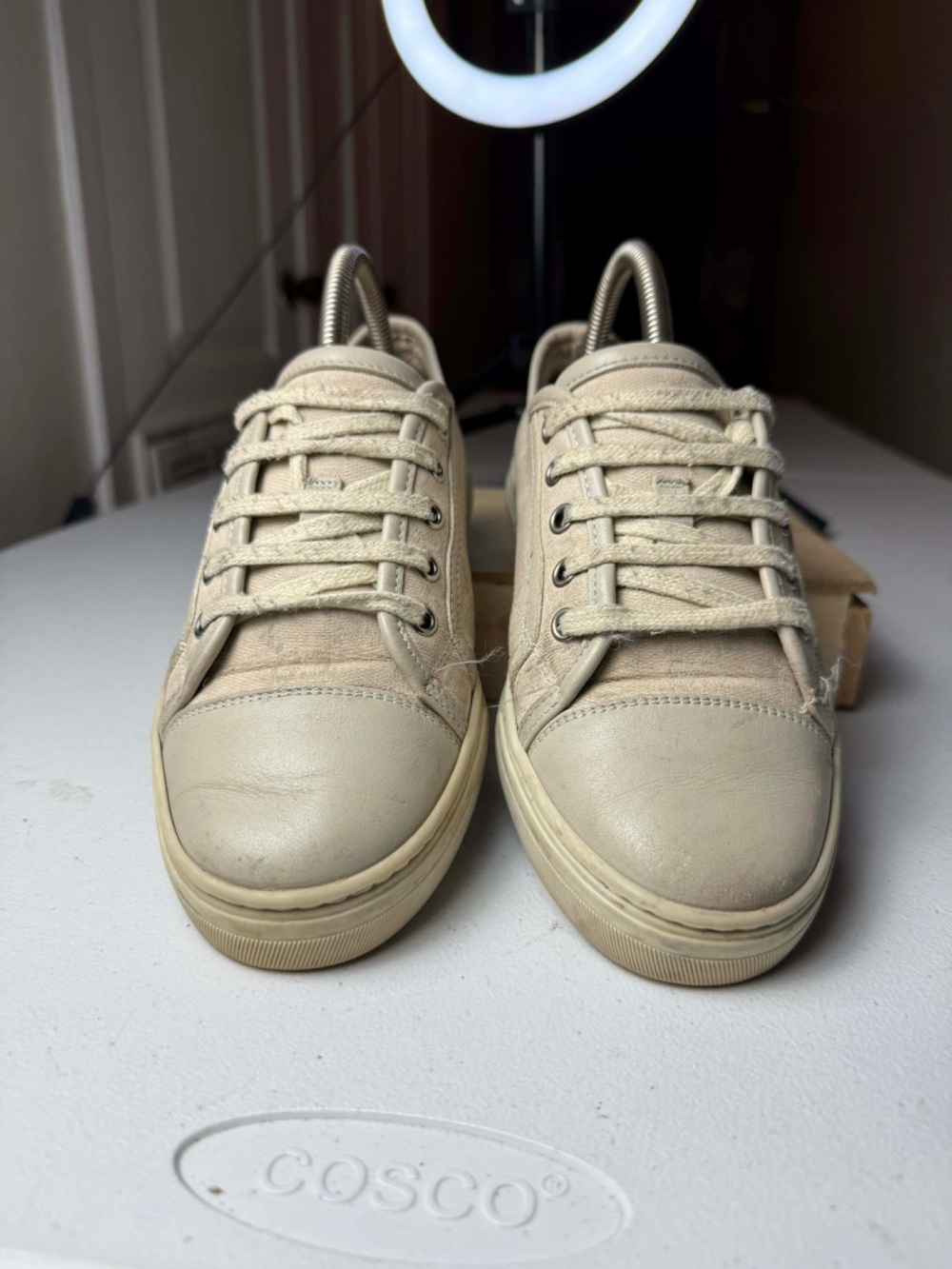 Gucci Women GG Low Cotton
White Leather Canvas
Monogram Sneakers Sz 36.5 / 6.5 - Picture 13 of 13